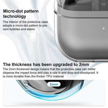 XDcase Transparent TPU Earbud Case with Silver Hook, For Samsung Galaxy Buds3 / 3 Pro / 3 FE