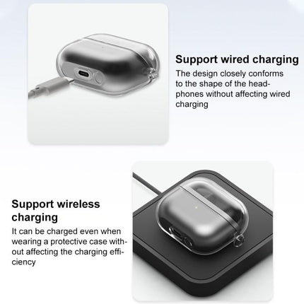 XDcase Transparent TPU Earbud Case with Silver Hook, For Samsung Galaxy Buds3 / 3 Pro / 3 FE