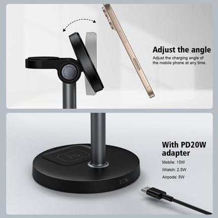 Q11 20W 3 in 1 Multifunctional Magnetic Wireless Charger