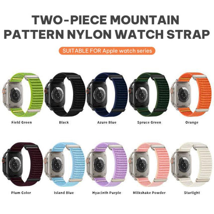 xDfind Two-section Mountain Pattern Nylon Watch Band, For Apple Watch 42 / 44 / 45 / 46 / 49mm, For Apple Watch 38 / 40 / 41 / S11 42mm