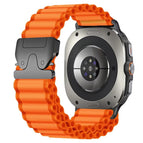 For Galaxy Watch9 / 8 / 8 Classic / Orange + Black Buckle