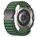 For Galaxy Watch9 / 8 / 8 Classic / Green + Black Buckle