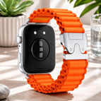 For Huawei Watch Fit4 Pro / Fit4 / Fit3 / Orange + Silver Buckle