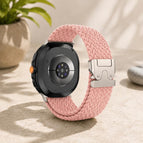 For Galaxy Watch9 / 8 / 8 Classic / Pink Sand+Silver Buckle