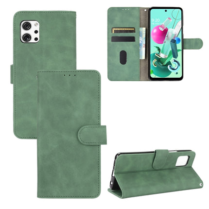 Solid Color Skin Feel Magnetic Buckle Horizontal Flip Calf Texture PU Leather Case with Holder & Card Slots & Wallet, For LG Q92 5G, For OPPO F17