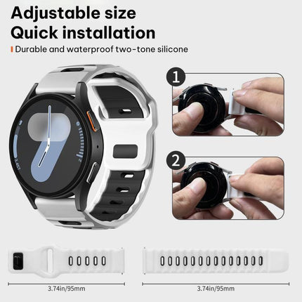 xDfind Flat-head Dual-color Silicone Watch Band, 20mm, 22mm