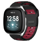 For Fitbit Versa 4 / 3 / Sense2 / 1 / Black+Wine Red