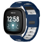For Fitbit Versa 4 / 3 / Sense2 / 1 / Navy Blue+White