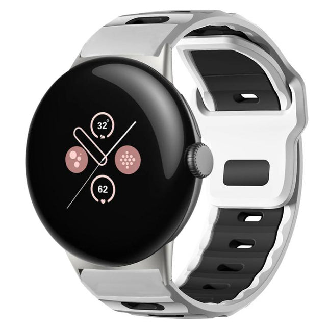 xDfind Flat-head Dual-color Silicone Watch Band, For Google Pixel Watch 4 / 3 45mm, For Google Pixel Watch 4 / 3 / 2 / 1 41mm