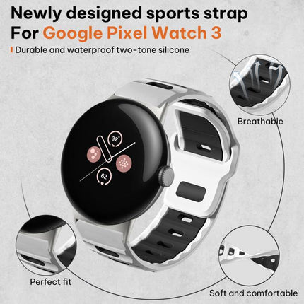 xDfind Flat-head Dual-color Silicone Watch Band, For Google Pixel Watch 4 / 3 45mm, For Google Pixel Watch 4 / 3 / 2 / 1 41mm