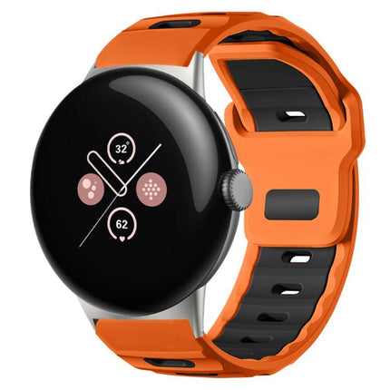 xDfind Flat-head Dual-color Silicone Watch Band, For Google Pixel Watch 4 / 3 45mm, For Google Pixel Watch 4 / 3 / 2 / 1 41mm