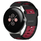 For Google Pixel Watch 4 / 3 / 2 / 1 41mm / Black+Wine Red