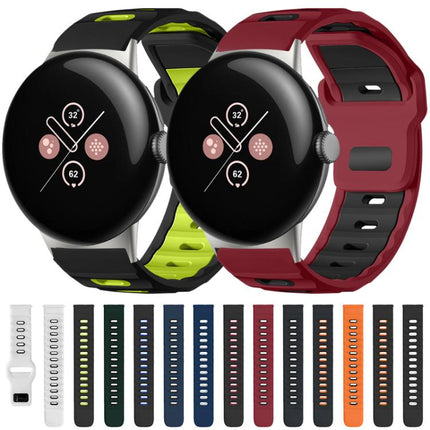 xDfind Flat-head Dual-color Silicone Watch Band, For Google Pixel Watch 4 / 3 45mm, For Google Pixel Watch 4 / 3 / 2 / 1 41mm