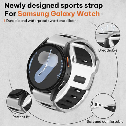 xDfind Flat-head Dual-color Silicone Watch Band, For Galaxy Watch Ultra2 2026 / 2025 / 1 2024, For Galaxy Watch9 / 8 / 8 Classic, For Samsung Galaxy Watch7 / FE / 6 / 5 / 4