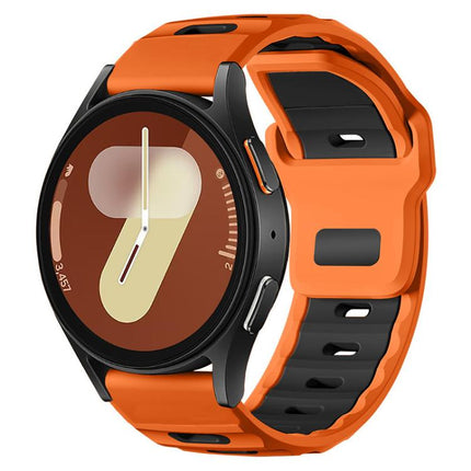 xDfind Flat-head Dual-color Silicone Watch Band, For Galaxy Watch Ultra2 2026 / 2025 / 1 2024, For Galaxy Watch9 / 8 / 8 Classic, For Samsung Galaxy Watch7 / FE / 6 / 5 / 4
