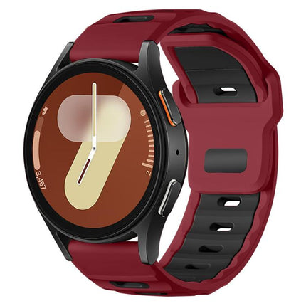 xDfind Flat-head Dual-color Silicone Watch Band, For Galaxy Watch Ultra2 2026 / 2025 / 1 2024, For Galaxy Watch9 / 8 / 8 Classic, For Samsung Galaxy Watch7 / FE / 6 / 5 / 4