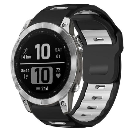 xDfind Flat-head Dual-color Silicone Watch Band, For Garmin Fenix 8/7/6/5 22mm