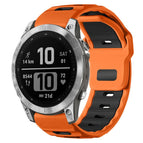 For Garmin Fenix 8/7/6/5 22mm / Orange+Black