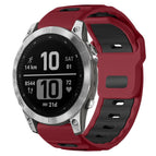 For Garmin Fenix 8/7/6/5 22mm / Wine Red+Black
