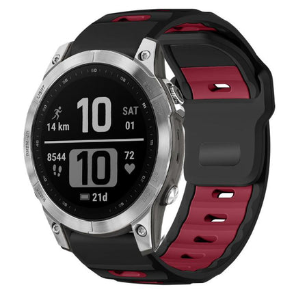 xDfind Flat-head Dual-color Silicone Watch Band, For Garmin Fenix 8/7/6/5 22mm