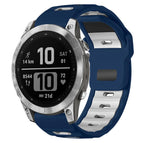 For Garmin Fenix 8/7/6/5 22mm / Navy Blue+White