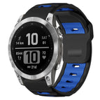 For Garmin Fenix 8/7/6/5 22mm / Black+Royal Blue