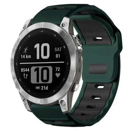 xDfind Flat-head Dual-color Silicone Watch Band, For Garmin Fenix 8/7/6/5 22mm