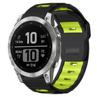 For Garmin Fenix 8/7/6/5 22mm / Black+Fluorescent Green