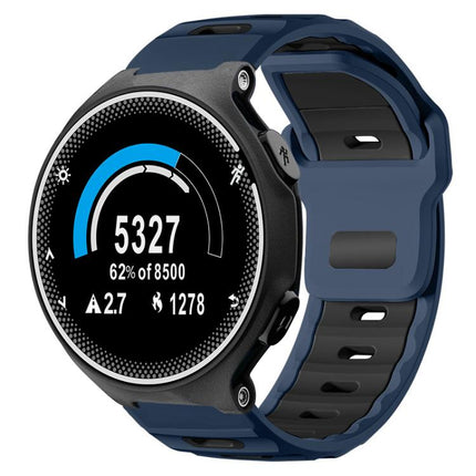 xDfind Flat-head Dual-color Silicone Watch Band, For Garmin Forerunner 220/735/735XT/230/235