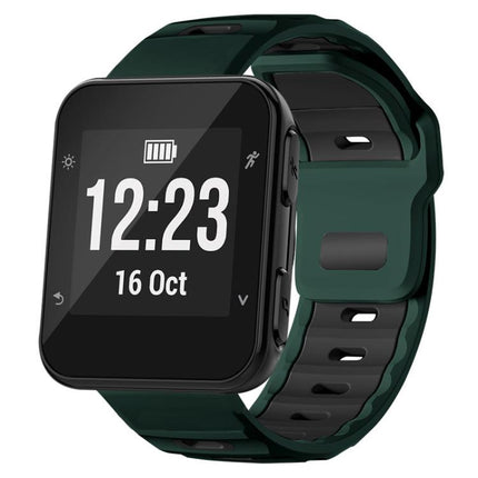 xDfind Flat-head Dual-color Silicone Watch Band, For Garmin Forerunner 35/30/35j