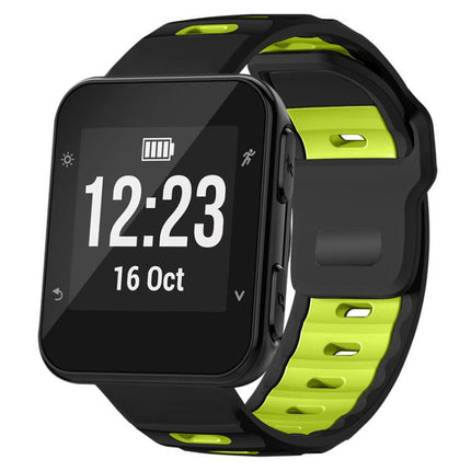 xDfind Flat-head Dual-color Silicone Watch Band, For Garmin Forerunner 35/30/35j