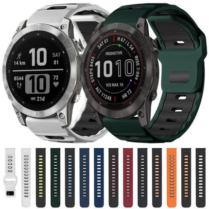 xDfind Flat-head Dual-color Silicone Watch Band, For Garmin Forerunner 220/735/735XT/230/235