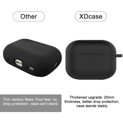 XDcase 2.5mm Thick Silicone Earbud Protective Case with Hook, For AirPods Pro 3, For AirPods 4, For AirPods Pro 2 / 1