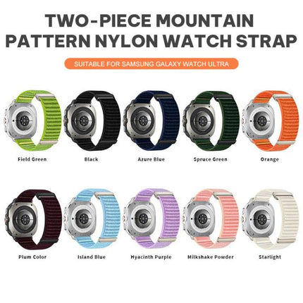 xDfind Two-section Mountain Pattern Nylon Watch Band, For Galaxy Watch Ultra2 2026 / 2025 / 1 2024