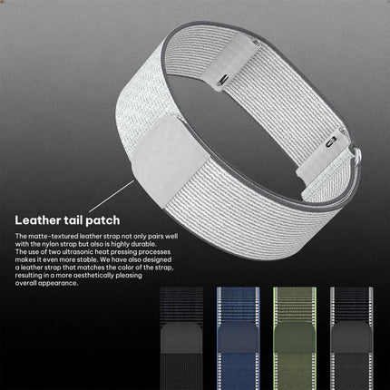 For Amazfit Helio Strap xDfind Covered Nylon Loop Band, 280mm Wristband, 420mm Arm Strap