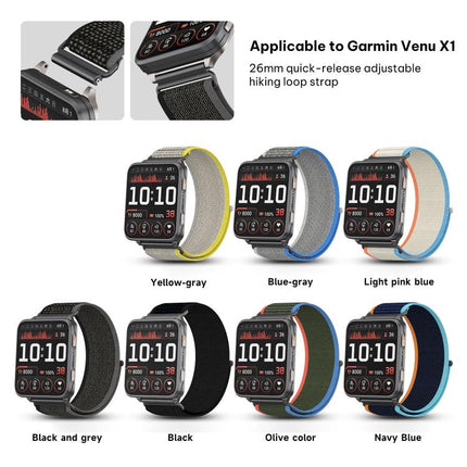 xDfind Wild Path Loop Nylon Woven Quick-release Watch Band, For Garmin Venu X1
