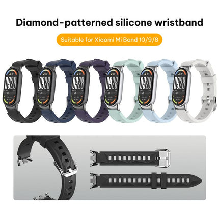 xDfind Diamond Texture 3D Silicone Watch Band, For Xiaomi Smart Band 10 / 9 / 8
