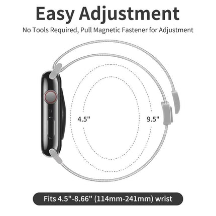 xDfind Elastic Nylon Braided Magnetic Buckle Watch Band, For Apple Watch 42 / 44 / 45 / 46 / 49mm, For Apple Watch 38 / 40 / 41 / S11 42mm