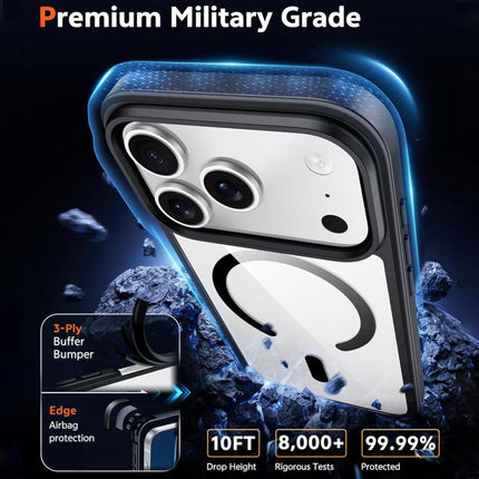 XDcase JINDUN Clear Cover Independent Metal Button Magnetic Phone Case, For iPhone 17 Pro Max, For iPhone 17 Pro, For iPhone 17