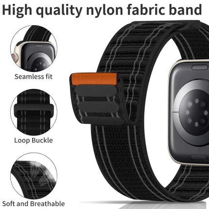 xDfind Nylon Loop Woven Hook and Loop Fastener Watch Band, For Apple Watch 42 / 44 / 45 / 46 / 49mm, For Apple Watch 38 / 40 / 41 / S11 42mm