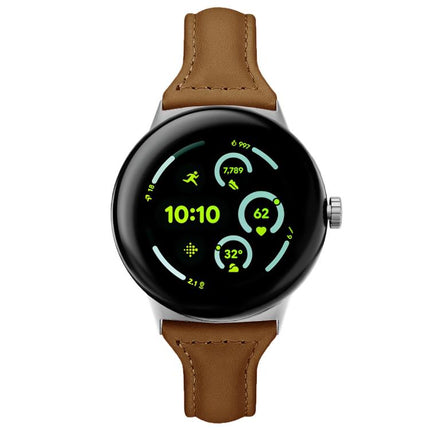 xDfind Slim Genuine Leather Watch Band, For Google Pixel Watch 4 / 3 45mm, For Google Pixel Watch 4 / 3 / 2 / 1 41mm