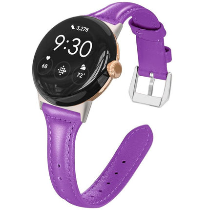 xDfind Slim Genuine Leather Watch Band, For Google Pixel Watch 4 / 3 45mm, For Google Pixel Watch 4 / 3 / 2 / 1 41mm