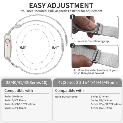 xDfind Chinese Knot Nylon Braided Magnetic Buckle Watch Band, For Apple Watch 42 / 44 / 45 / 46 / 49mm, For Apple Watch 38 / 40 / 41 / S11 42mm
