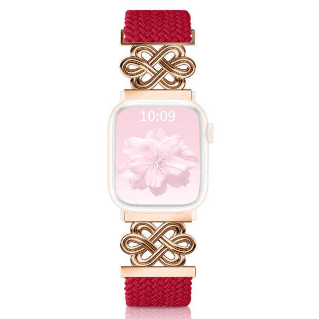 xDfind Chinese Knot Nylon Rainbow Braided Magnetic Buckle Watch Band, For Apple Watch 42 / 44 / 45 / 46 / 49mm, For Apple Watch 38 / 40 / 41 / S11 42mm