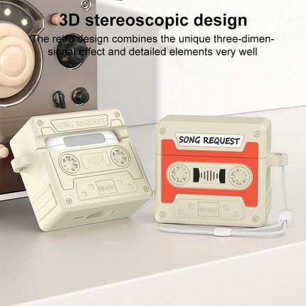 XDcase Retro Cassette Style Silicone Earbuds Case, For AirPods Pro 3, For AirPods 4, For AirPods Pro 2