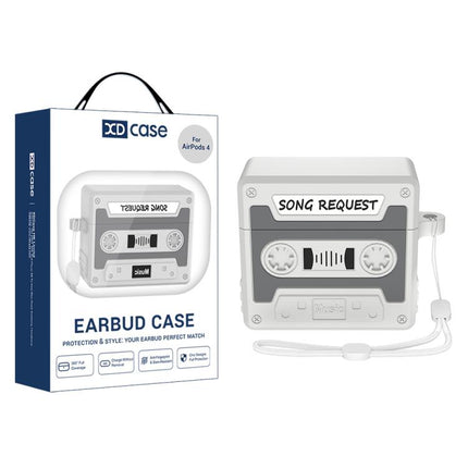 XDcase Retro Cassette Style Silicone Earbuds Case, For AirPods Pro 3, For AirPods 4, For AirPods Pro 2
