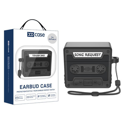 XDcase Retro Cassette Style Silicone Earbuds Case, For AirPods Pro 3, For AirPods 4, For AirPods Pro 2