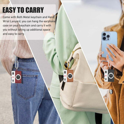 XDcase Retro Camera Style Silicone Earbuds Case, For AirPods Pro 3, For AirPods 4, For AirPods Pro 2