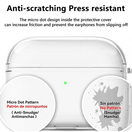 XDcase Transparent TPU Earbud Protective Case with Carabiner, For AirPods Pro 3, For AirPods 4, For AirPods Pro 2 / 1