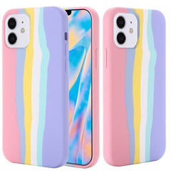 Rainbow Liquid Silicone Shockproof Full Coverage Protective Case, For iPhone 12 Pro Max, For iPhone 12 mini, For iPhone 12 / 12 Pro